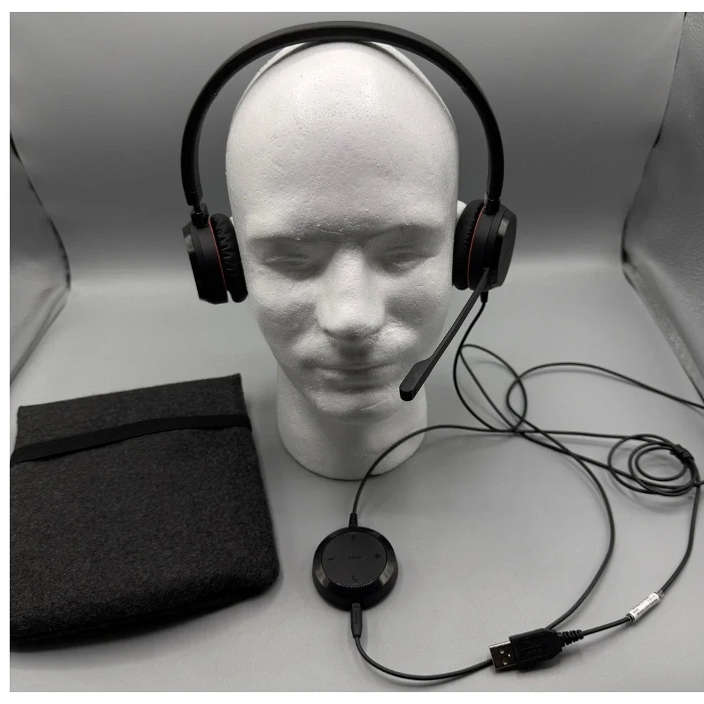 Jabra Evolve 40 Wired Stereo Headset Microsoft Teams USB 3.5mm ENC060 Black